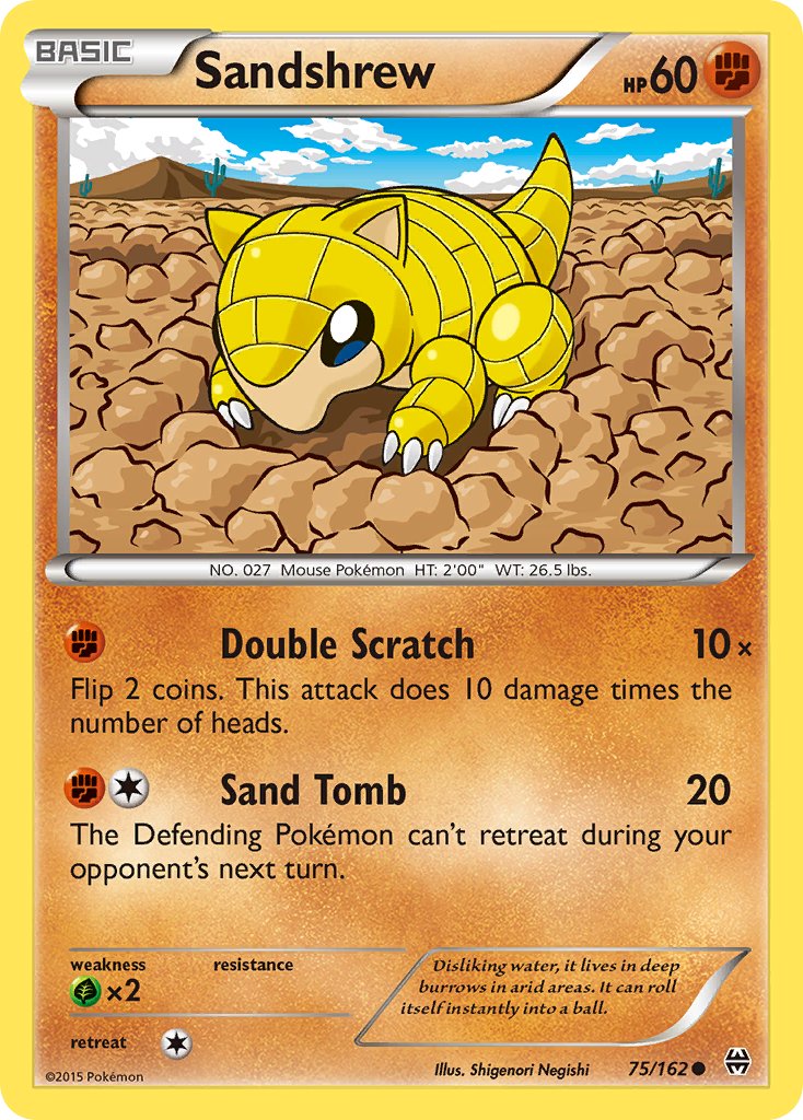 (075/162) Pokemon TCG BREAKthrough Single: Sandshrew  Reverse Holo Common