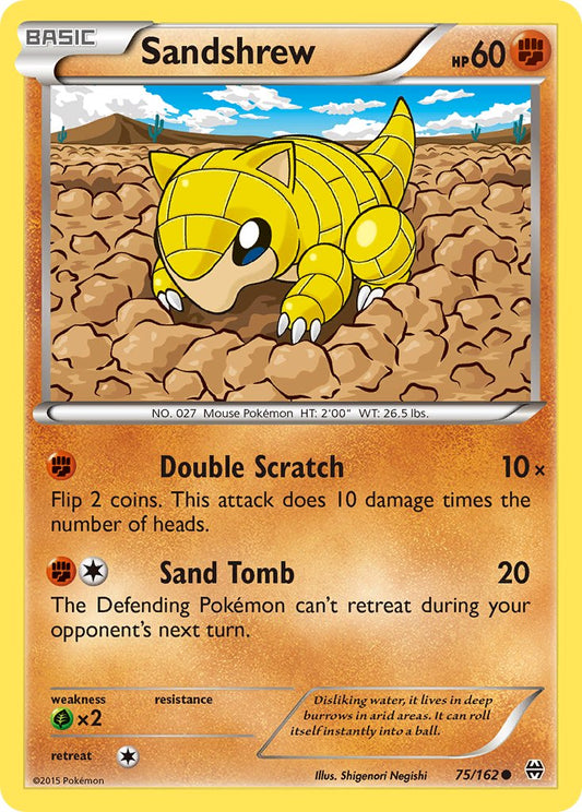 (075/162) Pokemon TCG BREAKthrough Single: Sandshrew  Reverse Holo Common