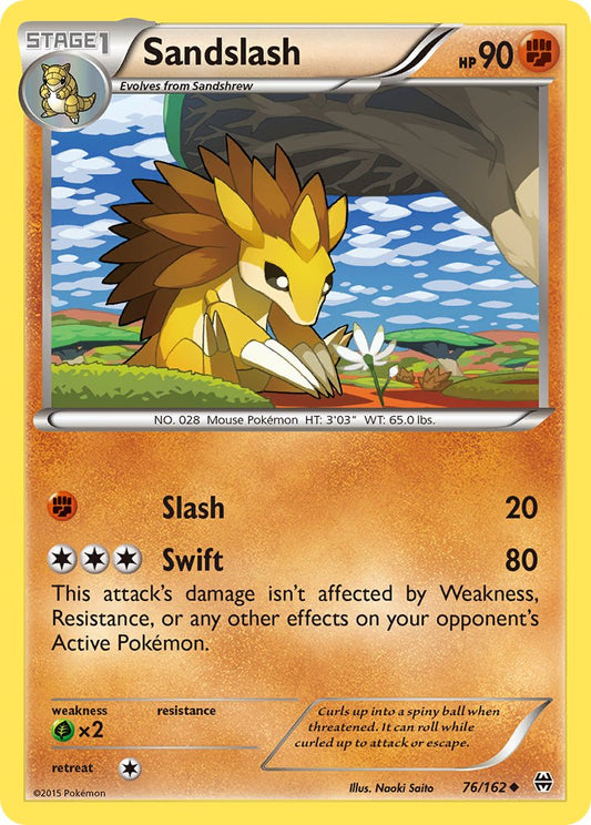 (076/162) Pokemon TCG BREAKthrough Single: Sandslash  Reverse Holo Uncommon