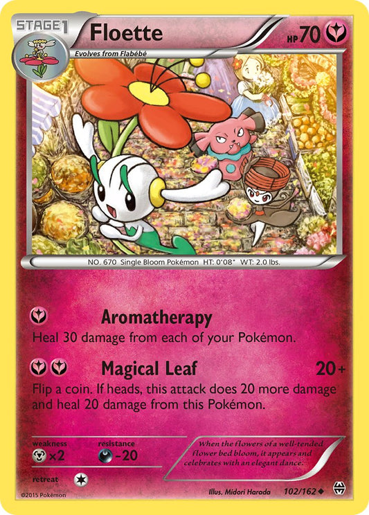 (102/162) Pokemon TCG BREAKthrough Single: Floette  Reverse Holo Uncommon