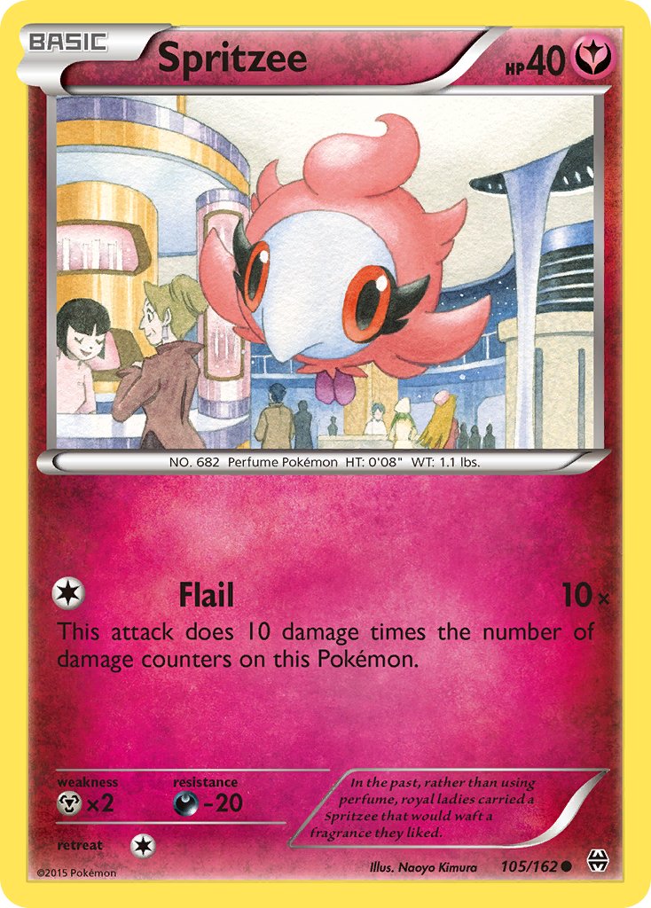 (105/162) Pokemon TCG BREAKthrough Single: Spritzee   Common