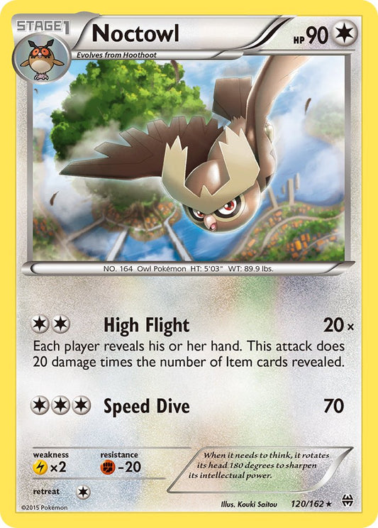(120/162) Pokemon TCG BREAKthrough Single: Noctowl  Reverse Holo Rare