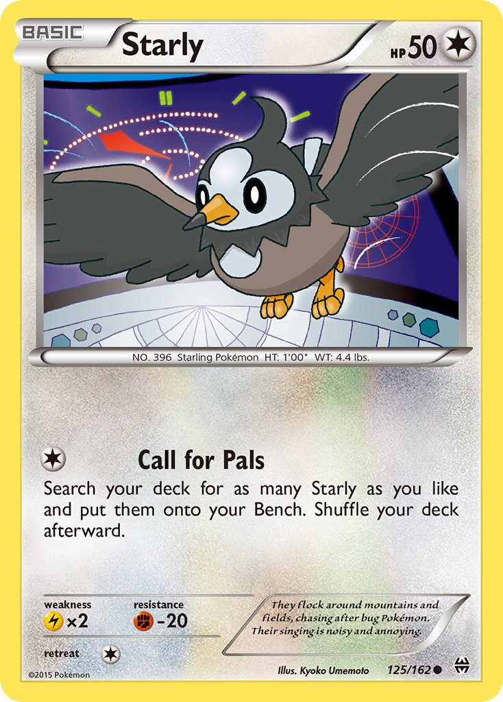 (125/162) Pokemon TCG BREAKthrough Single: Starly   Common