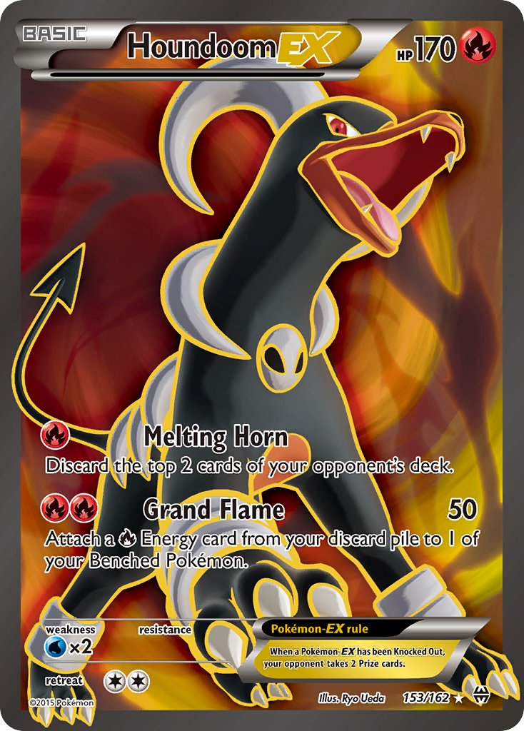 (153/162) Pokemon TCG BREAKthrough Single: Houndoom EX   Ultra Rare