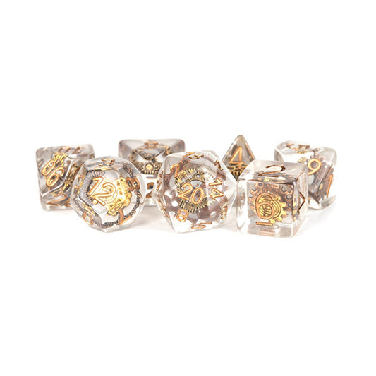 Fanroll: 16mm Resin Polyhedral Dice Set: Gear Dice