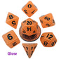 Fanroll: 10mm Mini Polyhedral Dice set: Glow Orange