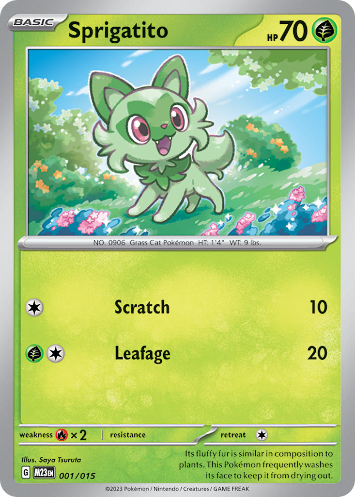 (001/015) Pokemon TCG McDonald's Match Battle 2023 Single: Sprigatito   Promo