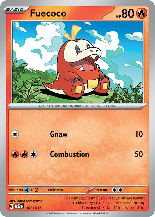 (002/015) Pokemon TCG McDonald's Match Battle 2023 Single: Fuecoco   Promo