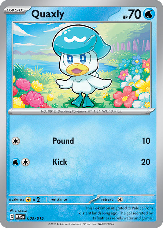 (003/015) Pokemon TCG McDonald's Match Battle 2023 Single: Quaxly   Promo