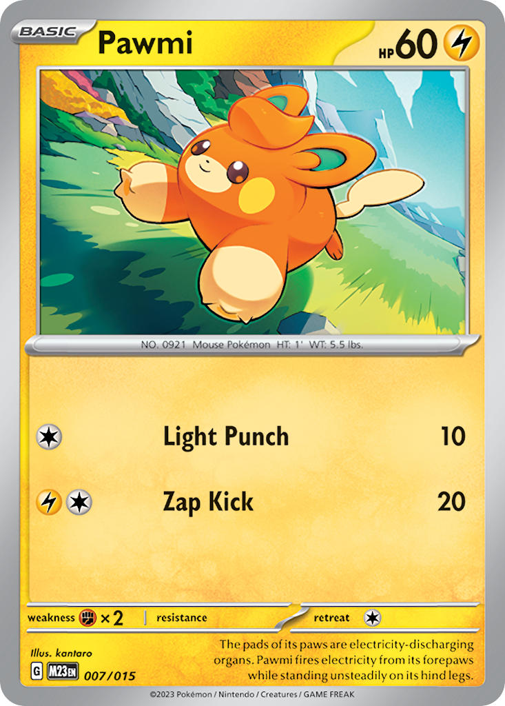 (007/015) Pokemon TCG McDonald's Match Battle 2023 Single: Pawmi   Promo