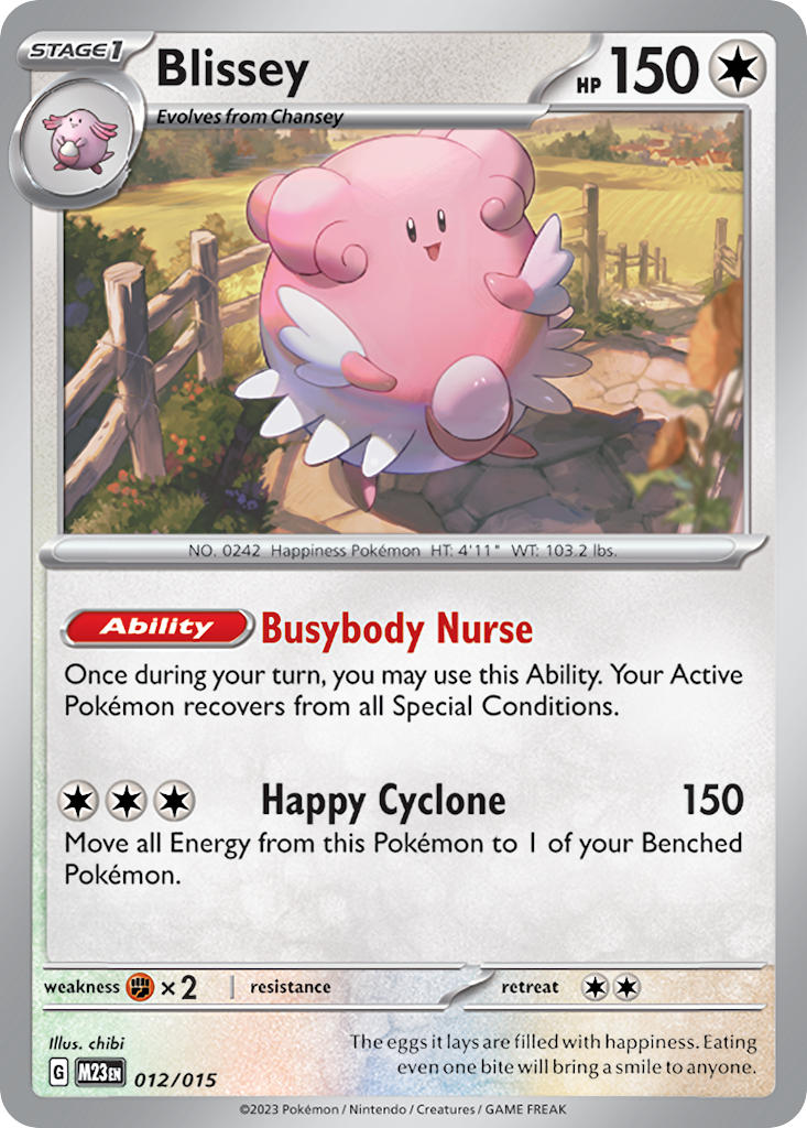(012/015) Pokemon TCG McDonald's Match Battle 2023 Single: Blissey   Promo