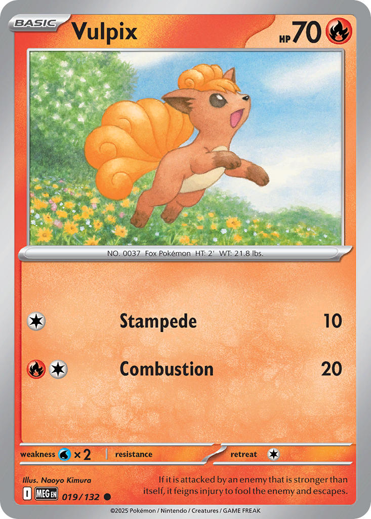 (019/MEG) Pokemon TCG Mega Evolution Single: Vulpix  Reverse Holo Common