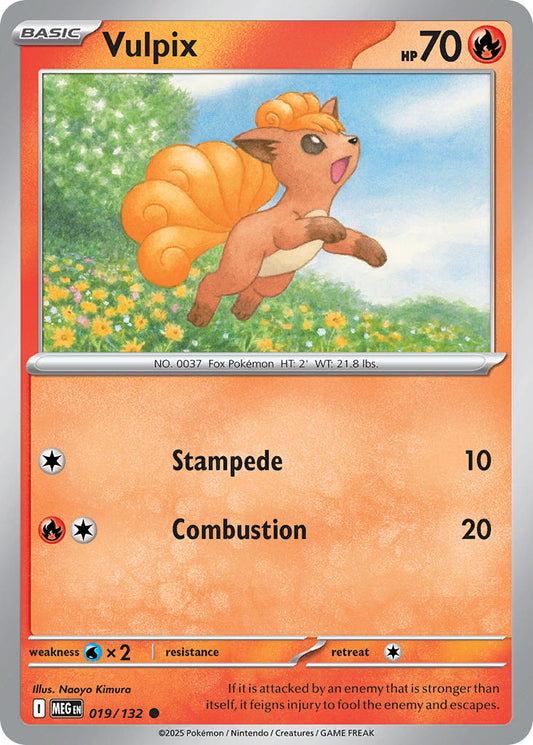 (019/MEG) Pokemon TCG Mega Evolution Single: Vulpix  Reverse Holo Common