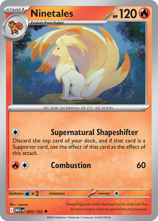 (020/MEG) Pokemon TCG Mega Evolution Single: Ninetales  Reverse Holo Uncommon
