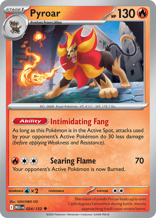 (024/MEG) Pokemon TCG Mega Evolution Single: Pyroar  Reverse Holo Uncommon
