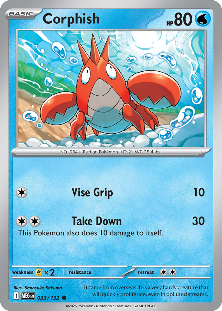 (033/MEG) Pokemon TCG Mega Evolution Single: Corphish Common – Puca ...