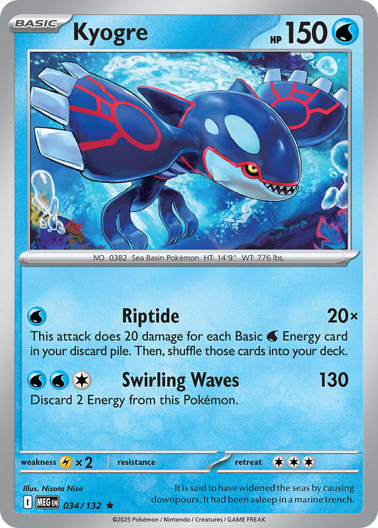 (034/MEG) Pokemon TCG Mega Evolution Single: Kyogre   Rare