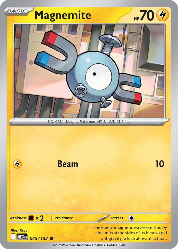 (045/MEG) Pokemon TCG Mega Evolution Single: Magnemite  Reverse Holo Common