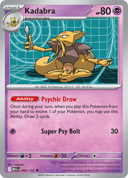 (055/MEG) Pokemon TCG Mega Evolution Single: Kadabra  Reverse Holo Uncommon