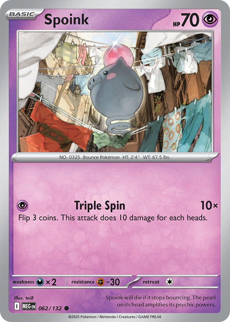 (062/MEG) Pokemon TCG Mega Evolution Single: Spoink   Common