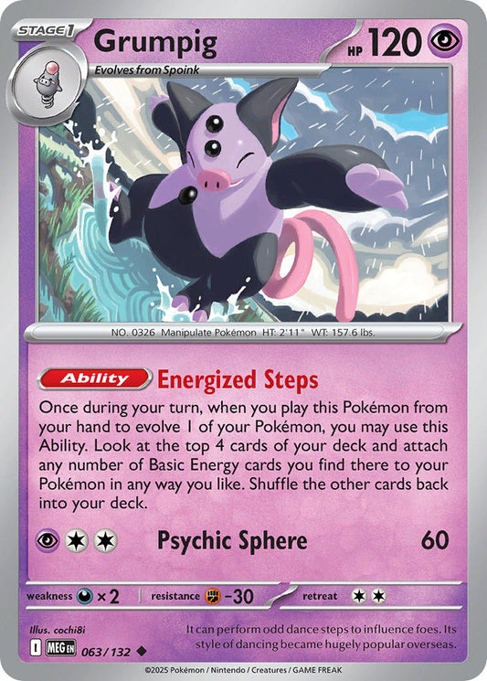 (063/MEG) Pokemon TCG Mega Evolution Single: Grumpig   Uncommon