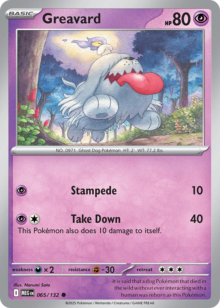 (065/MEG) Pokemon TCG Mega Evolution Single: Greavard  Reverse Holo Common