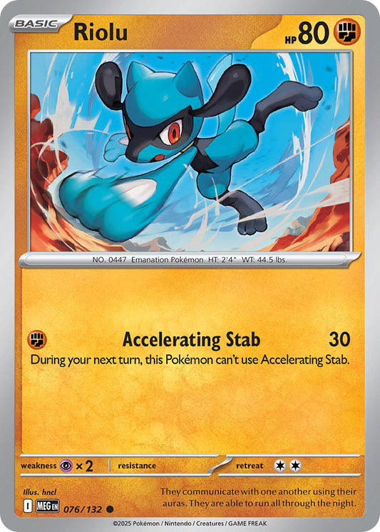 (076/MEG) Pokemon TCG Mega Evolution Single: Riolu   Common