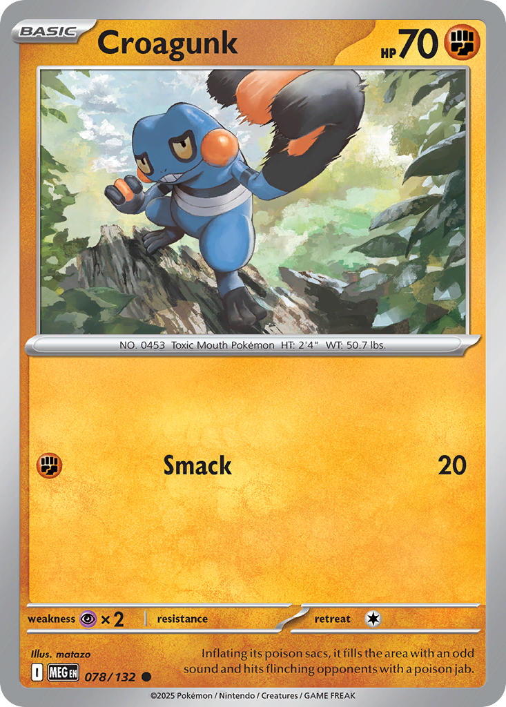 (078/MEG) Pokemon TCG Mega Evolution Single: Croagunk   Common