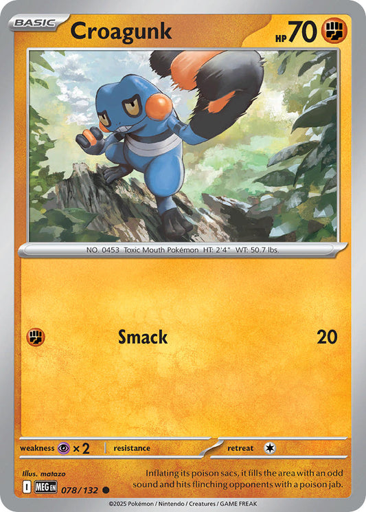 (078/MEG) Pokemon TCG Mega Evolution Single: Croagunk  Reverse Holo Common