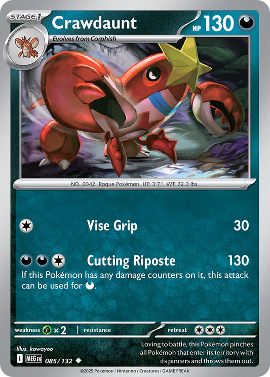 (085/MEG) Pokemon TCG Mega Evolution Single: Crawdaunt   Uncommon