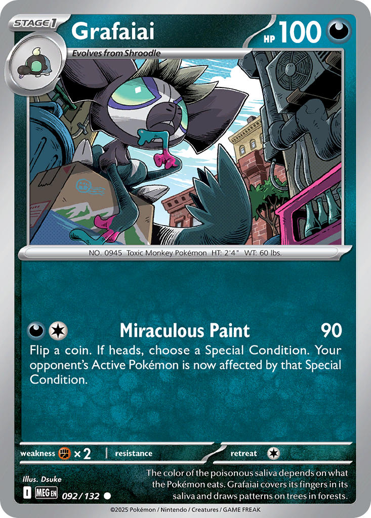 (092/MEG) Pokemon TCG Mega Evolution Single: Grafaiai   Common