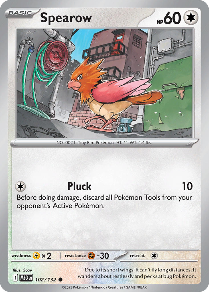 (102/MEG) Pokemon TCG Mega Evolution Single: Spearow  Reverse Holo Common