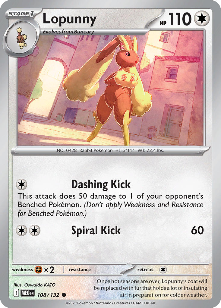 (108/MEG) Pokemon TCG Mega Evolution Single: Lopunny   Common