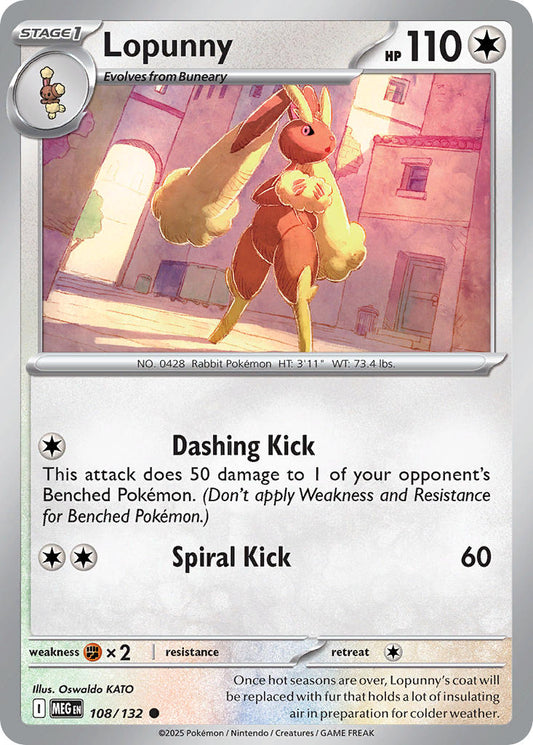 (108/MEG) Pokemon TCG Mega Evolution Single: Lopunny   Common