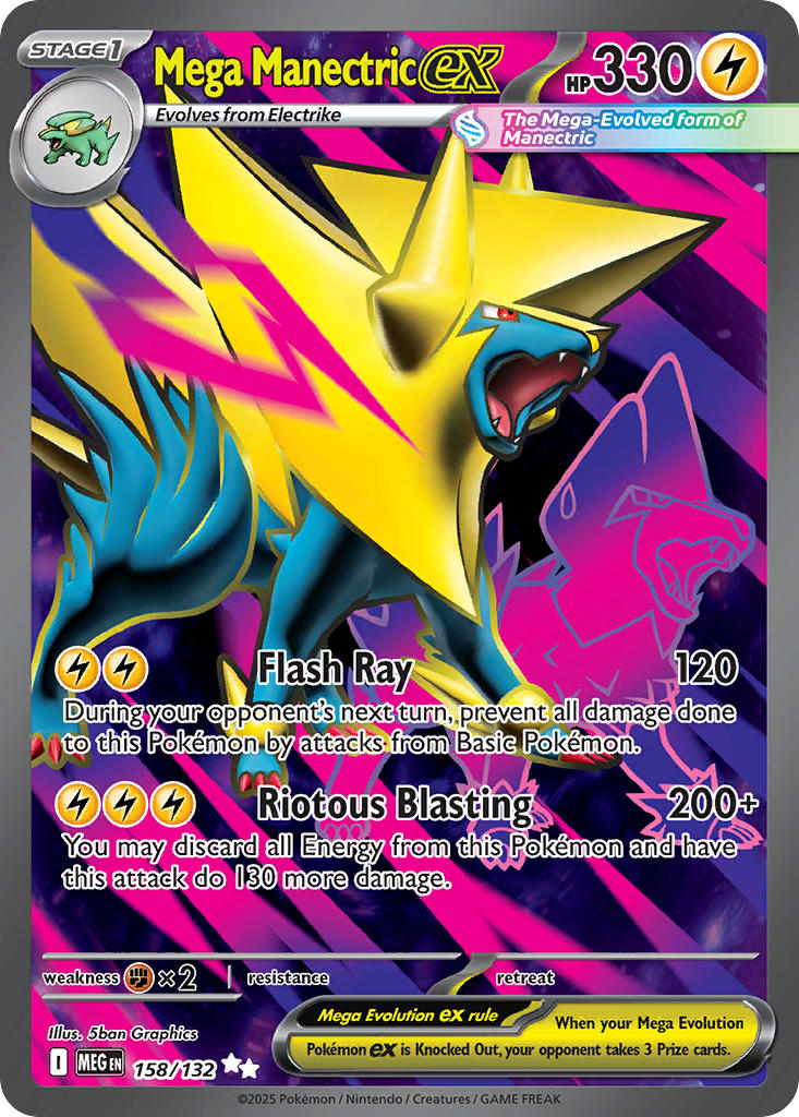 (158/MEG) Pokemon TCG Mega Evolution Single: Mega Manectric ex   Ultra Rare
