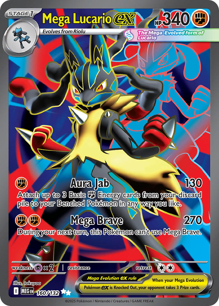 (160/MEG) Pokemon TCG Mega Evolution Single: Mega Lucario ex   Ultra Rare