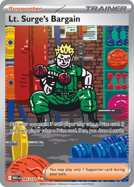 (185/MEG) Pokemon TCG Mega Evolution Single: Lt. Surge's Bargain  Special Illustration Rare