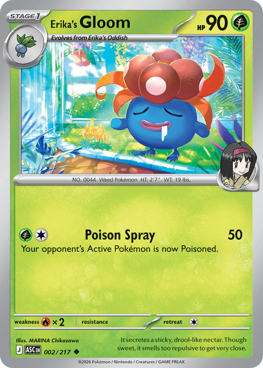 (002/217) Pokemon TCG Ascended Heroes Single: Erika's Gloom   Uncommon