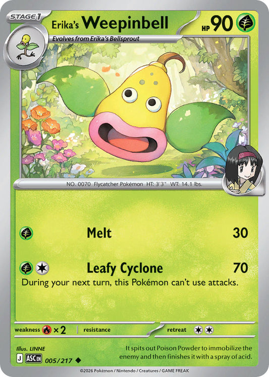 (005/217) Pokemon TCG Ascended Heroes Single: Erika's Weepinbell   Uncommon