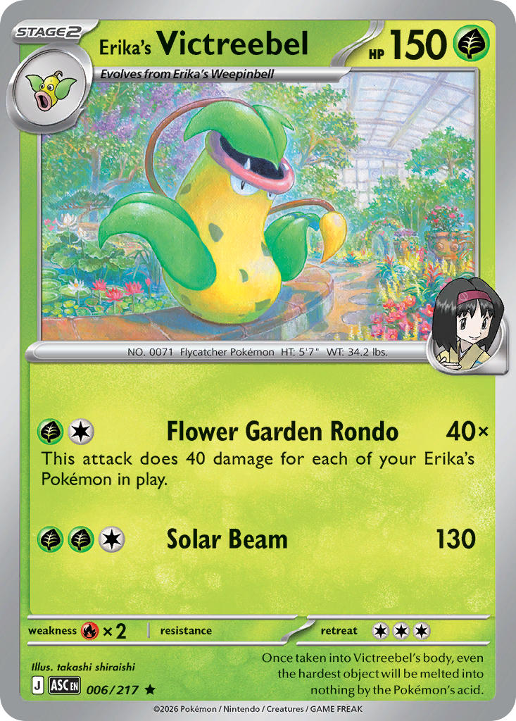 (006/217) Pokemon TCG Ascended Heroes Single: Erika's Victreebel   Rare