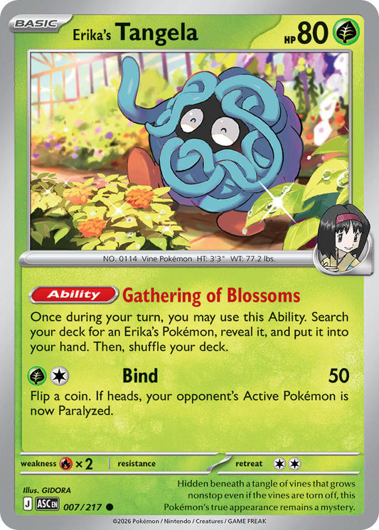 (007/217) Pokemon TCG Ascended Heroes Single: Erika's Tangela   Common