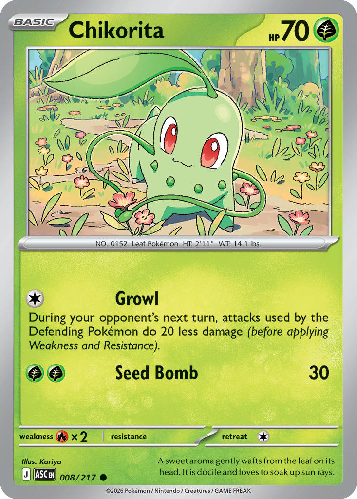 (008/217) Pokemon TCG Ascended Heroes Single: Chikorita   Common