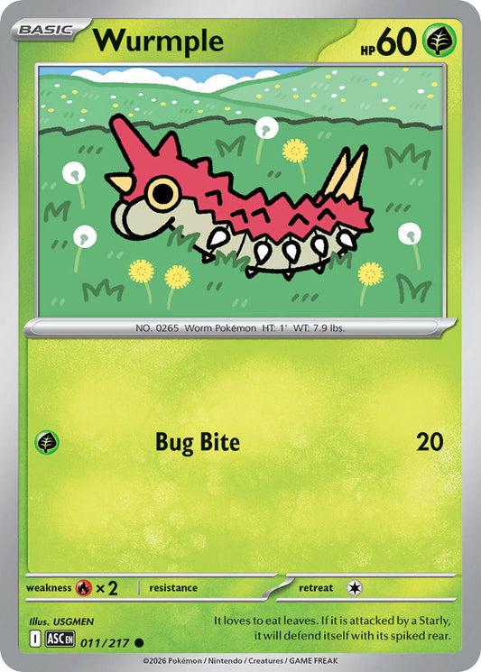 (011/217) Pokemon TCG Ascended Heroes Single: Wurmple   Common