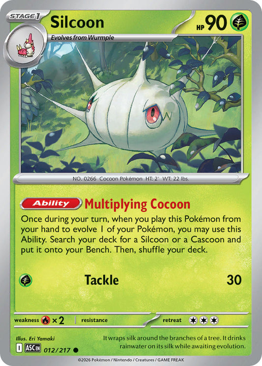 (012/217) Pokemon TCG Ascended Heroes Single: Silcoon   Common