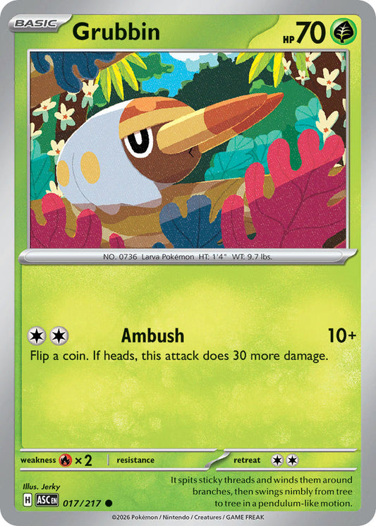 (017/217) Pokemon TCG Ascended Heroes Single: Grubbin   Common
