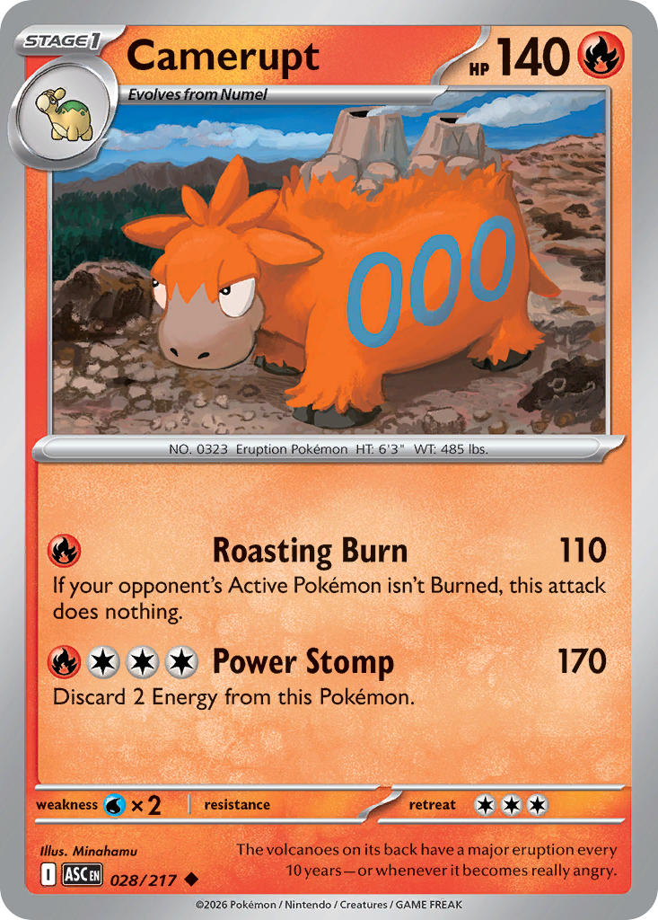 (028/217) Pokemon TCG Ascended Heroes Single: Camerupt   Uncommon