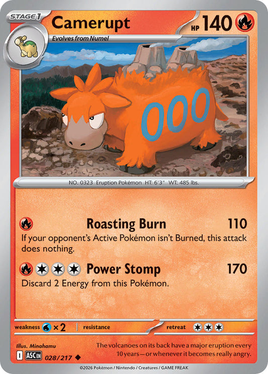 (028/217) Pokemon TCG Ascended Heroes Single: Camerupt   Uncommon