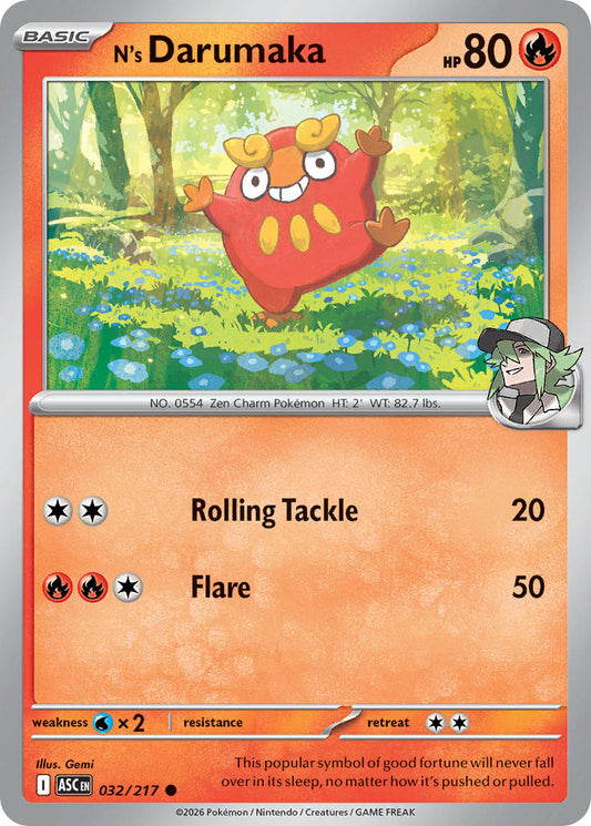 (032/217) Pokemon TCG Ascended Heroes Single: N's Darumaka   Common
