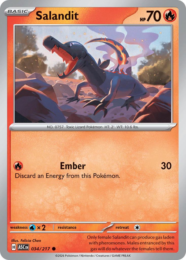 (034/217) Pokemon TCG Ascended Heroes Single: Salandit   Common