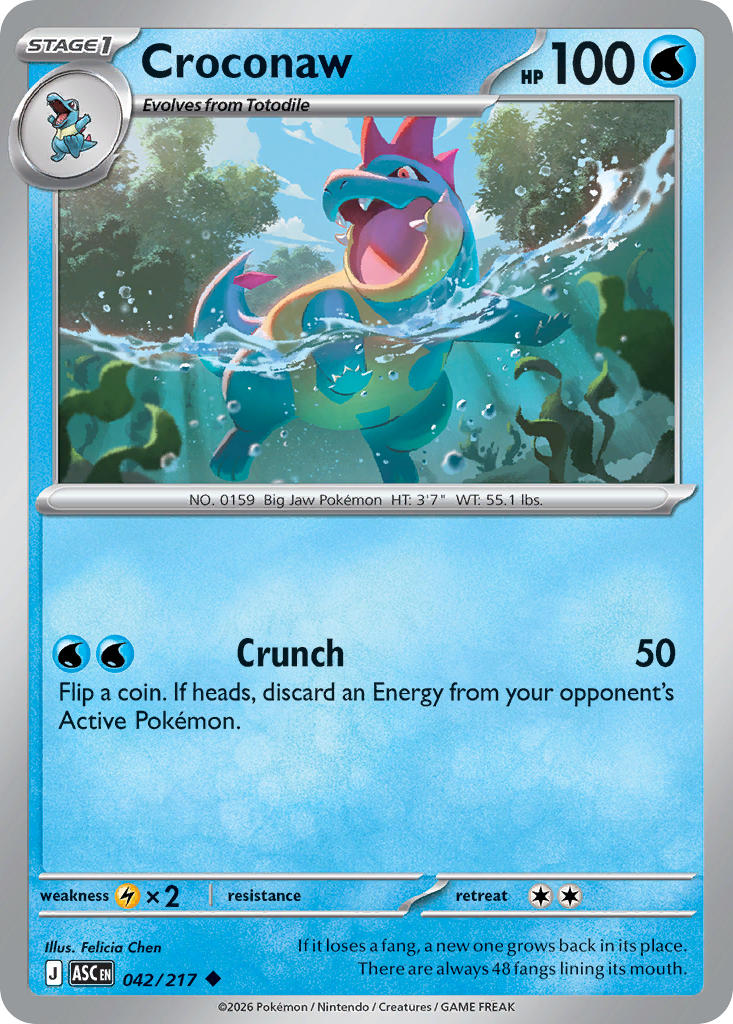 (042/217) Pokemon TCG Ascended Heroes Single: Croconaw   Uncommon